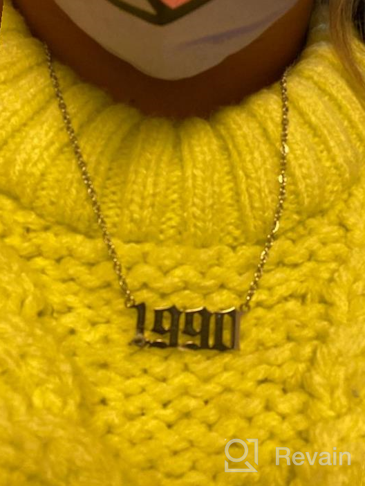 img 1 attached to Gold/Silver Stainless Steel Number Pendant Necklace - Birth Year Necklace for Women, Boys, and Girls - 1990 to 2010 Birthday review by Patrick Brinson