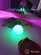img 1 attached to Cordless LED RGB Sphere Lamp W/ Remote - 6" Color Changing Glow Ball Mood Light, IP67 Waterproof Hanging Ambience Decor For Party Exhibition Nursery Bedside review by Terry Paige