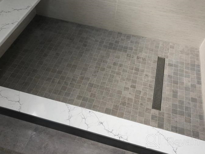 img 1 attached to Upgrade Your Shower With Neodrain'S Removable Quadrato Pattern Stainless Steel Linear Drain review by Stephen Zimmer