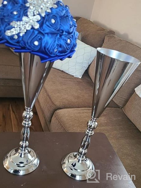 img 1 attached to 10 Pcs Gold Metal Tabletop Vase - 16.5In Decorative Centerpiece For Wedding, Anniversary, Party & Home Decoration review by Jaime Ferguson