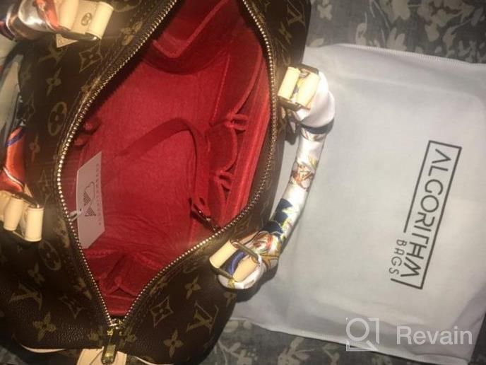 img 1 attached to LV Speedy 25 30 35 40 Purse Organizer Insert - Luxury Liner Shaper Divider By AlgorithmBags (Red, Size 30) review by Keith Bradley