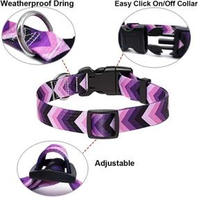 img 3 attached to Bohemia Tribal Print Nylon Dog Collar - Cute And Adjustable Collar For Small And Medium Dogs, Ideal For Outdoor Walking And Playing By Mycicy