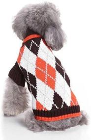 img 4 attached to Tangpan Turtleneck Classic Pet Dog Argyle Knit Sweater Puppy Apparel(Navy,XXL)