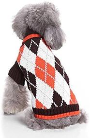 img 3 attached to Tangpan Turtleneck Classic Pet Dog Argyle Knit Sweater Puppy Apparel(Navy,XXL)