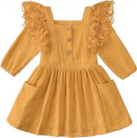 img 3 attached to Adorable Fall Dresses For Toddler Girls: Aoty Long Sleeve Ruffle Skirt Outfits