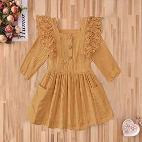 img 2 attached to Adorable Fall Dresses For Toddler Girls: Aoty Long Sleeve Ruffle Skirt Outfits