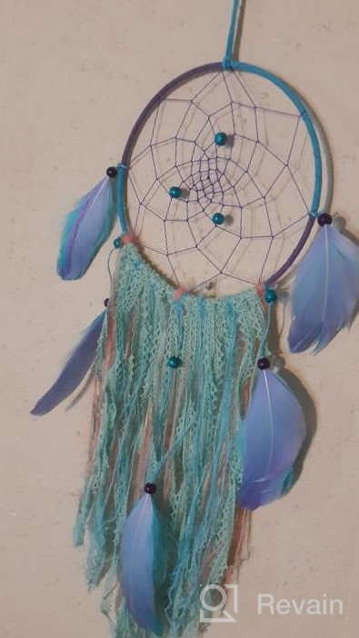 img 1 attached to Handmade Traditional Dream Catcher With White Feather, Purple Bohemia Design - Perfect Wall Hanging For Home Decoration And Wind Chimes review by Matthew Nunez