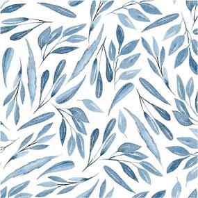 img 4 attached to Transform Your Space With HAOKHOME'S Blue Branches Peel And Stick Wallpaper