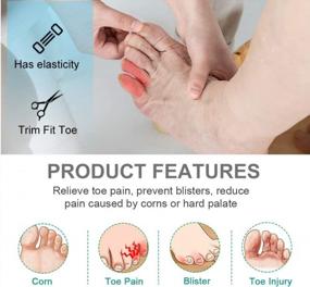 img 1 attached to Povihome Gel Toe Protector, Toe Sleeves For Blister, Sore Corns, Prevent Friction From Shoes (3 Pairs Thin + 2 Pairs Thick)