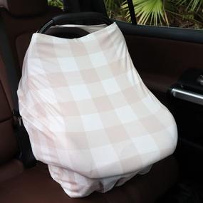 img 2 attached to Lattice Carseat Cover & Beanie Set: Versatile Infant Canopy For Boys And Girls