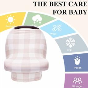 img 3 attached to Решетчатый чехол для автокресла и шапочка: универсальный навес для младенцев для мальчиков и девочек