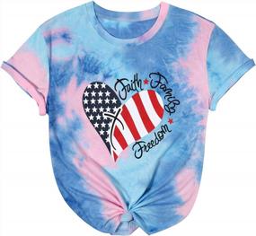 img 4 attached to Show Off Your Patriotism With UniqueOne Women'S American Flag Print Tee