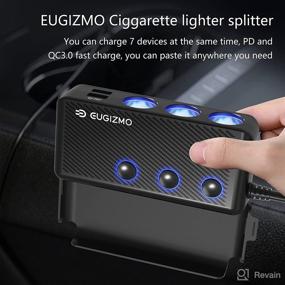 img 2 attached to Car Cigarette Lighter Splitter with USB C Charger 20W and Quick Charge 3.0 - High Power 12V/24V Car Splitter with 3 Sockets