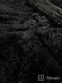 img 6 attached to Плюшевый лохматый пододеяльник из ультрамягкого хрустального бархата, роскошное пушистое постельное белье (королева, цвет морской волны) с застежкой-молнией - цельнокроеное пушистое одеяло из искусственного меха