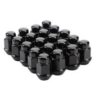 🔧 20pcs 1.4" black acorn lug nuts - 1/2-20 thread size - compatible with mustang, wrangler, cherokee - aftermarket wheels - 19mm hex логотип