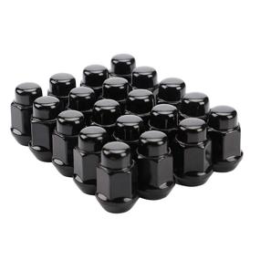 img 4 attached to 🔧 20PCS 1.4" Black Acorn Lug Nuts - 1/2-20 Thread Size - Compatible with Mustang, Wrangler, Cherokee - Aftermarket Wheels - 19mm Hex