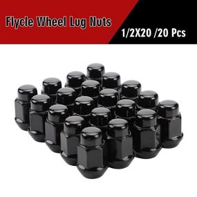 img 2 attached to 🔧 20PCS 1.4" Black Acorn Lug Nuts - 1/2-20 Thread Size - Compatible with Mustang, Wrangler, Cherokee - Aftermarket Wheels - 19mm Hex