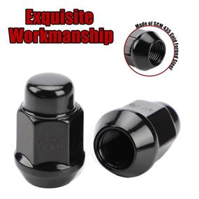 img 1 attached to 🔧 20PCS 1.4" Black Acorn Lug Nuts - 1/2-20 Thread Size - Compatible with Mustang, Wrangler, Cherokee - Aftermarket Wheels - 19mm Hex