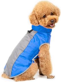 img 4 attached to 🐾 IPORLEER Adjustable Waterproof Dog Rain Coat, Winter Coat for Small & Medium Dogs - Reflective Strip, Soft Thickening Warm Dog Rain & Snow Coat