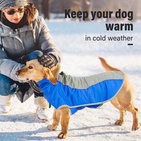 img 1 attached to 🐾 IPORLEER Adjustable Waterproof Dog Rain Coat, Winter Coat for Small & Medium Dogs - Reflective Strip, Soft Thickening Warm Dog Rain & Snow Coat