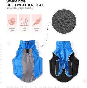 img 3 attached to 🐾 IPORLEER Adjustable Waterproof Dog Rain Coat, Winter Coat for Small & Medium Dogs - Reflective Strip, Soft Thickening Warm Dog Rain & Snow Coat