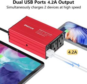 img 2 attached to High-Performance 300W Power Inverter 12v to 110v with 2 USB Ports and 2 AC Sockets - Car Outlet Adapter and Laptop Car Charger with Cigarette Lighter