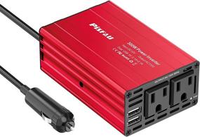 img 4 attached to High-Performance 300W Power Inverter 12v to 110v with 2 USB Ports and 2 AC Sockets - Car Outlet Adapter and Laptop Car Charger with Cigarette Lighter