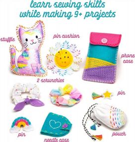 img 3 attached to Craft-Tastic Sewing Kit For Kids - Fun Projects, Step-By-Step Instruction Book, Reusable Supplies To Teach Basic Stitches, Embroidery & More For Beginners - Ages 7+