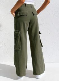 img 3 attached to Women'S EVALESS Cargo Pants: Casual Loose High Waisted Straight Leg Baggy Trousers With Pockets