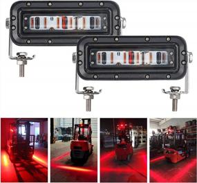 img 4 attached to Stay Safe In Busy Warehouses With BORDAN LED Forklift Safety Lights - Red Zone Danger Warning & Pedestrian Indicators