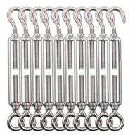 10-piece stainless steel m5 turnbuckle hook and eye set - heavy duty cable tensioners for wire, gates, shade sails, and more - cable tightening turnbuckle hooks with tootaci brand quality logo