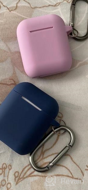 img 1 attached to Soft Silicone AirPods Case Cover With Visible LED - Compatible With AirPod 2/1 Cases, Keychain Accessory Included - Ideal For Men, Women, Girls, And Boys - Light Pink review by Joseph Brendemuehl