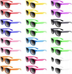 img 4 attached to TUPARKA Sunglasses Party Favors Neon Colors Sunglasses Bulk Goody Bag Fillers For Beach Birthday Party Pool Party Supplies