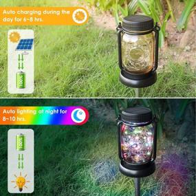 img 3 attached to Transform Your Outdoor Space With Multicolor Solar Mason Jar Lights - Weatherproof Fairy Lights For Patio Or Garden