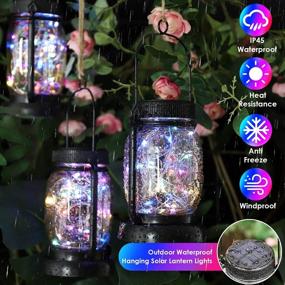 img 2 attached to Transform Your Outdoor Space With Multicolor Solar Mason Jar Lights - Weatherproof Fairy Lights For Patio Or Garden