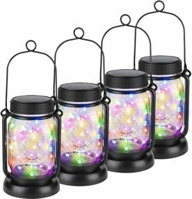 img 4 attached to Transform Your Outdoor Space With Multicolor Solar Mason Jar Lights - Weatherproof Fairy Lights For Patio Or Garden