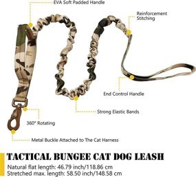 img 2 attached to 🐾 Escape Proof Tactical Cat Harness and Leash - Adjustable Military K9 Pet Vest for Large Cats, Puppies, and Small Dogs - Easy Control and Walks