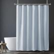 hotel quality blue gray fabric shower liner - 2-in-1 72 x 84 inch shower curtain and liner with 12 grommet holes, waterproof and machine washable for ultimate bathroom convenience logo