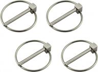 4 or 6 pack stainless steel 316 3/16" dia. linch pin hitch trailer pins for farm tractors, trailers, diggers, boat trailers and truck parts logo