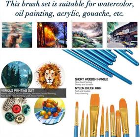 img 1 attached to Premium 200-Piece Acrylic Paint Brush Set: Nylon Hair Brushes 🎨 for Oil and Watercolor, Ideal for Art Painting Enthusiasts - Perfect Gift!
