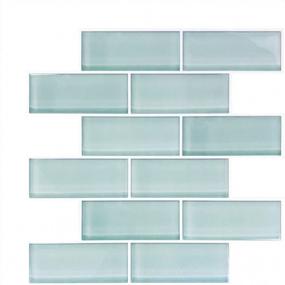 img 3 attached to Transform Your Space With RoomMates Aqua Seaglass Subway Peel & Stick Tile In Blue