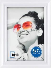 img 3 attached to Stylish And Versatile 5X7 Inch Picture Frames In Solid Wood By RPJC For Table Top And Wall Mounting - White With High Definition Glass