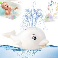 🐬 kendyy baby bath toys - dolphin animal bathtub toy with music & light induction sprinkler for infants toddlers - automatic spray water - boys & girls, pool bathroom shower toy - best gift (white) logo