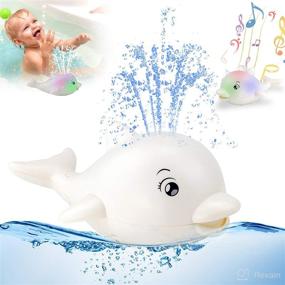 img 4 attached to 🐬 Kendyy Baby Bath Toys - Dolphin Animal Bathtub Toy with Music & Light Induction Sprinkler for Infants Toddlers - Automatic Spray Water - Boys & Girls, Pool Bathroom Shower Toy - Best Gift (White)