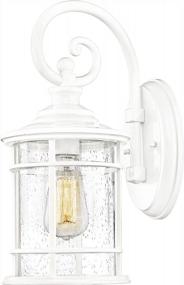 img 4 attached to XE229B WH Emliviar 15.5 Inch White Farmhouse Outdoor Porch Light With Seeded Glass, 1-Light Fixture For House Exteriors