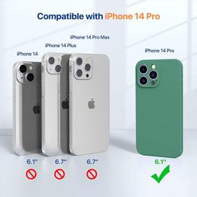 img 3 attached to Protect Your IPhone 14 Pro With Miracase 2 Pack Screen Protector And Upgraded Camera Protection In Shockproof Silicone Rubber Case Cover - Alpine Green (6.1-Inch)