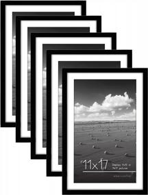 img 4 attached to Set Of 5 Americanflat 11X17 Black Picture Frames With Versatile Display Options For 9X15 And 11X17 Photos - Sleek Design With Plexiglass Cover And Sawtooth Hardware