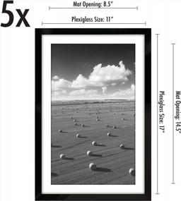 img 3 attached to Set Of 5 Americanflat 11X17 Black Picture Frames With Versatile Display Options For 9X15 And 11X17 Photos - Sleek Design With Plexiglass Cover And Sawtooth Hardware