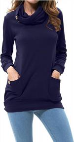 img 4 attached to Levaca Women'S Long Sleeve Tunic Button Top - Stylish & Comfortable!