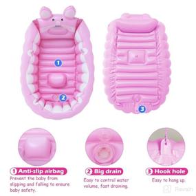 img 3 attached to Inflatable Bathtub Portable Newborn Toddler